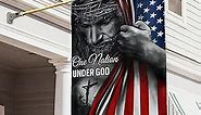 FLAGWIX Christian Patriot American Flags, One Nation Under God Jesus Flag - House Flag 30x40, Decorations For Home, Outside, Indoor Outdoor Flag - Double Sided, Heavy Duty Canvas, Fade Resistant