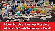 Scale Models Tips - How To Use Tamiya Acrylic Paints - Brush & Airbrush Technique - Easy !!
