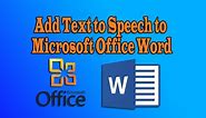 Add Text to Speech to Microsoft Office Word