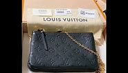 LV Double Zip Pochette in black leather Unboxing and review.