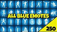 ALL 250 *RARE* RARITY 💙 FORTNITE EMOTES (Blue Fortnite Emotes)