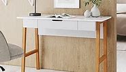 Nathan James Jacklyn Modern Home Office Writing Desk, White/Brown