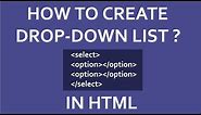 How To Create Drop-Down List In HTML? | Select Tag In HTML
