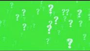 Question mark signs green screen background