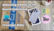 Unboxing iPhone 15 Pro Natural Titanium Resmi Indonesia | Preorder Online di Blibli 🩶