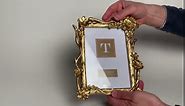 Two's Company Gold Floral Spray 5X7 Photo Frame - Resin/Glass Vintage Gold Frame - Gold Ornate Frame
