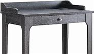 Benjara 36 Inch Ethan 1 Drawer Desk with Power and Dual USB Outlet, Gray
