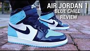 Air Jordan 1 Blue Chill UNC Patent Leather Review & On Feet