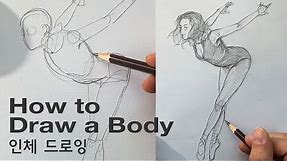 How to draw a body (ballet pose) / Tutorial and Practice ✍✍