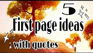 first page ideas with quotes| first page ideas for sketchbook| bullet journal ideas| Part 9