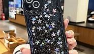 NOHHROY Star Phone Case Y2K Star Cute Aesthetic Design Women Girls Glitter Bling Star Protective Phone Cover(Blackstar, 11promax)