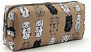 LParkin Lucky Japanese Cat Pencil Case Cute Maneki Neko Cat Pencil Bag Pouch Case Makeup Cosmetic Bag Kawaii Gadget Box Stationary