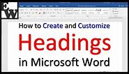 How to Create and Customize Headings in Microsoft Word