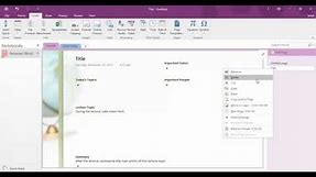 OneNote 2016 Page Templates