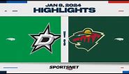 NHL Highlights | Stars vs. Wild - January 8, 2024