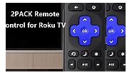(Pack of 2) Remote Control Replacement for All Roku TV, for TCL TV/Hisense/Onn/Sharp/Element/Philips/Insignia/Jvc/RCA Smart TVs