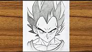 How to draw Vegeta ultra ego || Vegeta drawing easy || How to draw anime step by step
