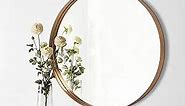 PexFix Round Mirror Circle Mirror 28" Contemporary Metal Gold Framed Brushed Circle Wall Mirror for Wall Bathroom Bedroom Living Room