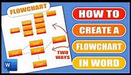 How to Create a Flowchart in Word |Two Ways to Create and Insert a Flowchart