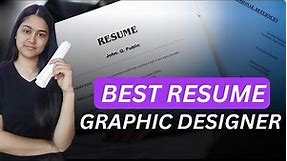 How To Create A Graphic Designer Resume For Freshers | step-by-step Guide for Beginners