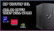 All 32 GPU's that you can Upgrade to in a HP Victus 15L TG02 & TG01 + the PSU you WILL NEED!
