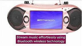 Emerson 7" LCD Wireless Stereo Boombox w/ TV Tuner, CD/D...