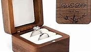 We Do Wooden Wedding Ring Box for 2 Rings, Engraved Mr & Mrs Double Ring Holder for Wedding Ceremony Ring Bearer Box Anniversary Birthday Gift Ideas