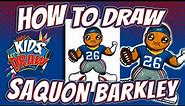 How to Draw Saquon Barkley for Kids - NFL Football New York Giants