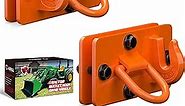 2 Pack Tractor Bucket Hooks with Tie Down Ring, Grade 70 Forged Steel Bolt On Grab Hook Tow Hook Mount with Backer Plate, Work Well for Tractor Bucket, RV, UTV, Truck, Max 15,000 lbs Orange