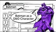 Building Batman as a D&D 5e Character