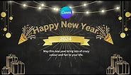 Happy New Year card design in Canva | Canva Tutorial | 2024
