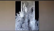 BLACK AND SILVER ABSTRACT / EASY ACRYLIC TECHNIQUES / STEP BY STEP DEMO