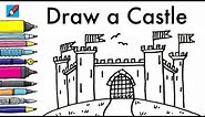 How to draw a castle real easy