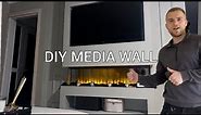 DIY FULL Media Wall Build | With a 3 sided electric fireplace!