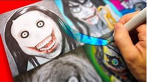 Drawing JEFF THE KILLER in Different Styles (SCARY)