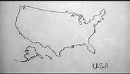 How to draw USA map || Outline Map of USA