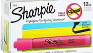 SHARPIE Tank Style Highlighters, Chisel Tip, Fluorescent Pink, Box of 12