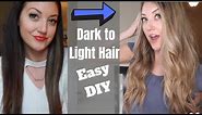 DIY Dark Hair to Blonde Hair | How To Get Blonde Hair Without Damage | At Home Hair Lightening