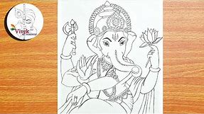 How to Draw Lord Ganesha in Lord Shiva Style | Easy Step by Step Drawing of Lord Ganesha