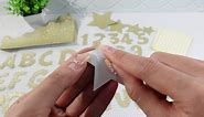 92 PCS Gold Glitter Bulletin Board Letters 59 Feet Gold Glitter Bulletin Board Borders 36 Gold Stars Cutouts Set, Alphabet Numbers Punctuations Gold Letters Bulletin Board Trim Stars for Classroom