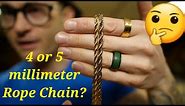 4mm Rope Chain vs 5mm Rope Chain | Gold Jewelry Sizing