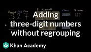 Adding 3-digit numbers (no regrouping) | 2nd grade | Khan Academy