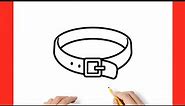 How to draw a BELT step by step / drawing strap easy