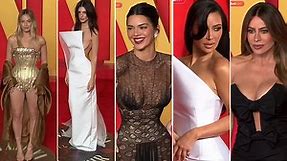 Kim Kardashian and Emily Ratajkowski lead the stars donning very futuristic white dresses at Vanity Fair Oscars after-party