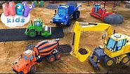 Radne mašine 🚚 Bager, buldožer, kamion | Crtani i pesme za decu - HeyKids