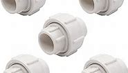 HayEastdor 5PCS 32mm Slip PVC Union Coupling Pipe Fittings Socket to Socket 1" PVC Union Coupling Pipe Adapter Fitting EPDM O-Ring SCH40 HE026-1