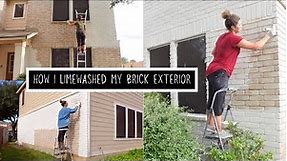 DIY EXTERIOR MAKEOVER PT 2: How I LIMEWASHED my brick exterior | Home Renovation Ep 29