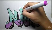 How to draw graffiti Alien letters