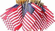 Small American Flags on Stick, 50 Pcs Fourth of July Decorations Outdoor 4''x6'' USA Flag, 4th of July Flags American Flag Small With Wooden Stick,Mini Flags for Outside Patriotic Decor for Yard Patio