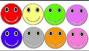 Learn Colours With Smiley Faces Colouring Page